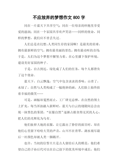 不应放弃的梦想作文800字.docx