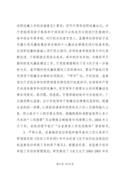 省文化厅党风廉政建设工作情况汇报.docx