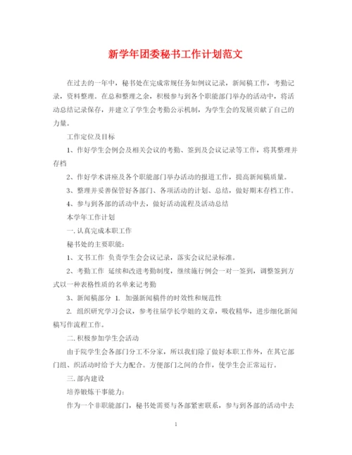 精编之新学年团委秘书工作计划范文.docx