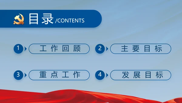 蓝色党建党支部述职报告汇报PPT党课