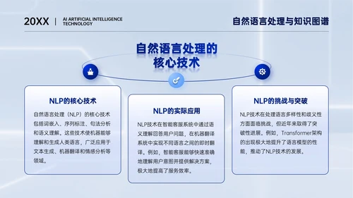 浅蓝色简约风AI人工智能技术分享PPT模板
