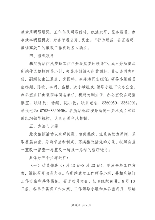 交通稽征分局基层所站作风整顿实施方案.docx