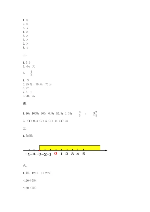 小升初数学考前检测试题含答案（满分必刷）.docx