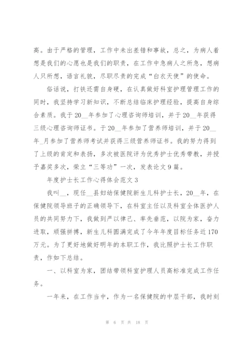 年度护士长工作心得体会范文.docx