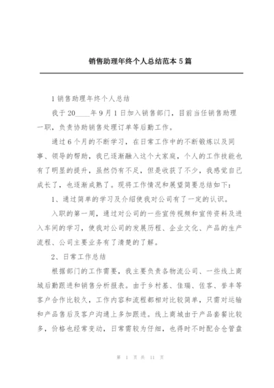 销售助理年终个人总结范本5篇.docx