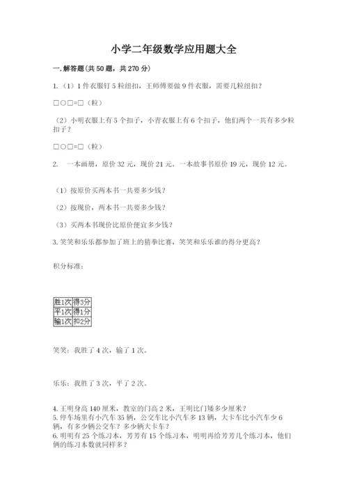 小学二年级数学应用题大全（综合卷）.docx