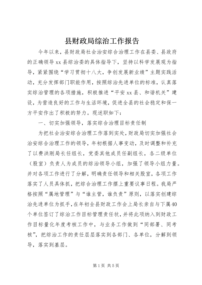 县财政局综治工作报告.docx