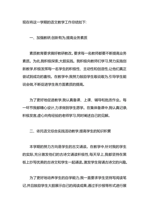 语文教师2019工作总结.docx
