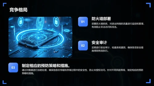 蓝色科技风如何做好信息防泄露PPT模板