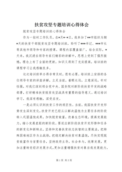 扶贫攻坚专题培训心得体会 (3).docx