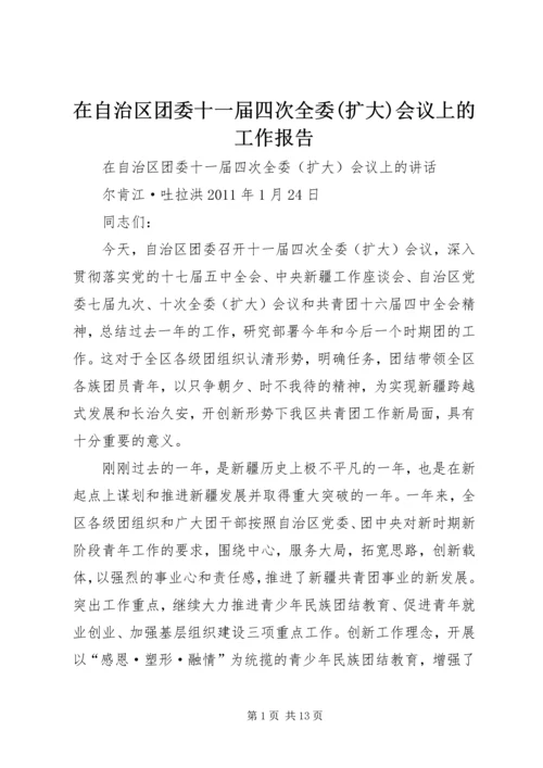 在自治区团委十一届四次全委(扩大)会议上的工作报告 (2).docx