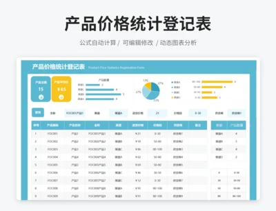 产品价格统计登记表