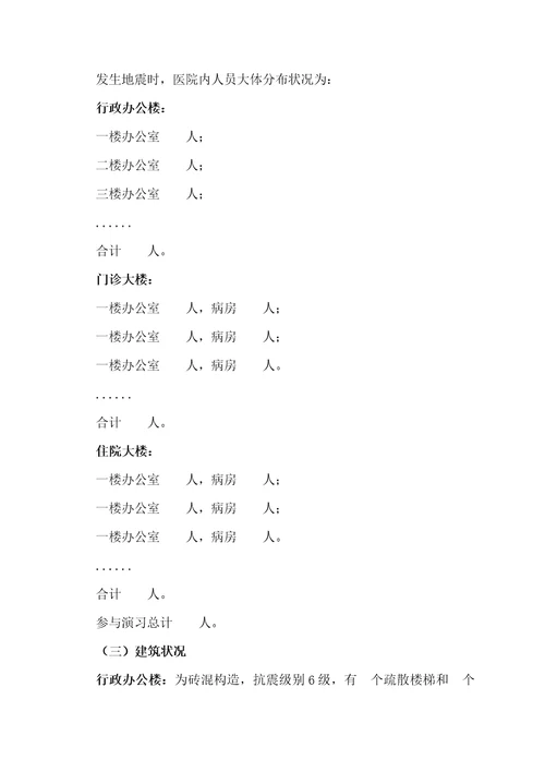 医院地震应急疏散演练专题方案