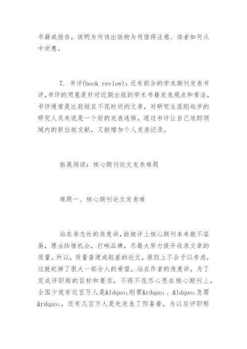 期刊论文发表的7种文章类型.docx