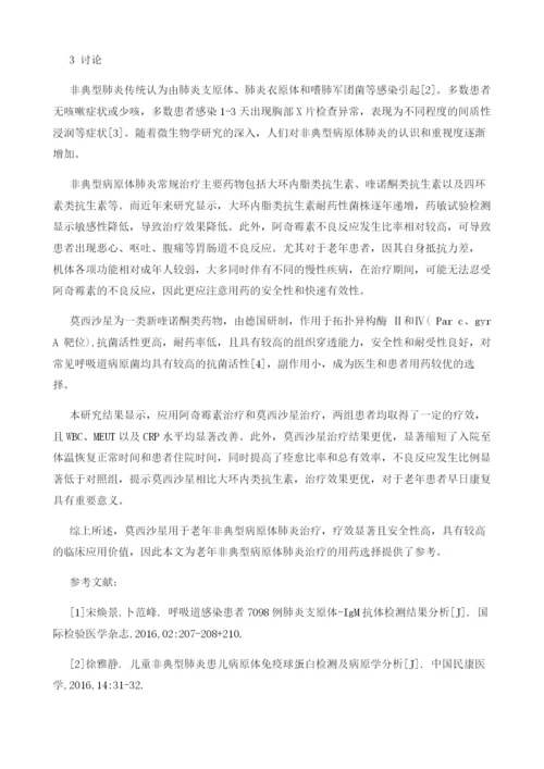 分析莫西沙星治疗老年非典型病原体肺炎的临床疗效.docx