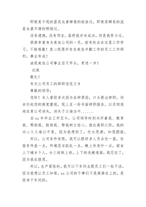 公司员工的辞职信.docx