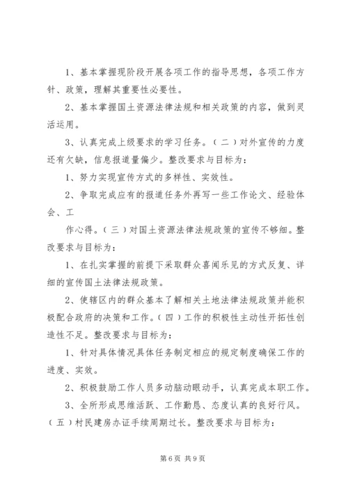 国土所民主评议政风行风工作整改落实情况报告.docx