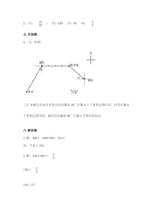 六年级上册数学期末测试卷附参考答案（典型题）.docx