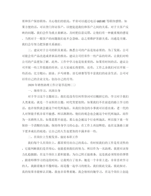 精编之年销售助理工作计划书范例.docx