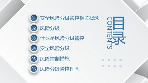 蓝色简约安全风险分级管控PPT模板宣传PPT动态PPT