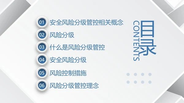 蓝色简约安全风险分级管控PPT模板宣传PPT动态PPT