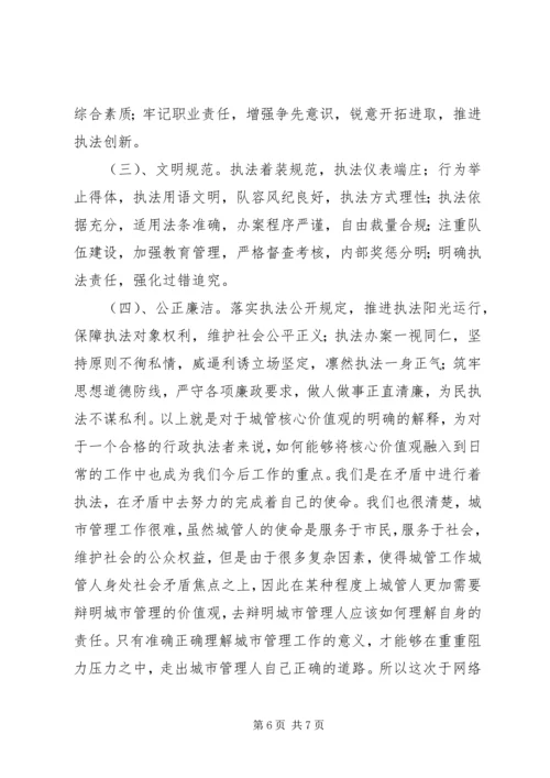 城管核心价值观大讨论心得体会.docx