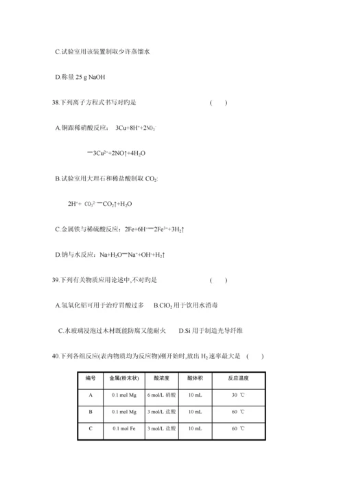 2023年高中化学学业水平测试模拟测试卷.docx