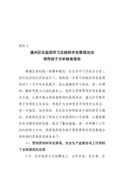 安监局领导班子分析检查分析报告概述.docx