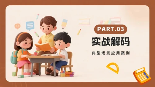 棕色3D卡通风学习经验分享主题班会PPT模板