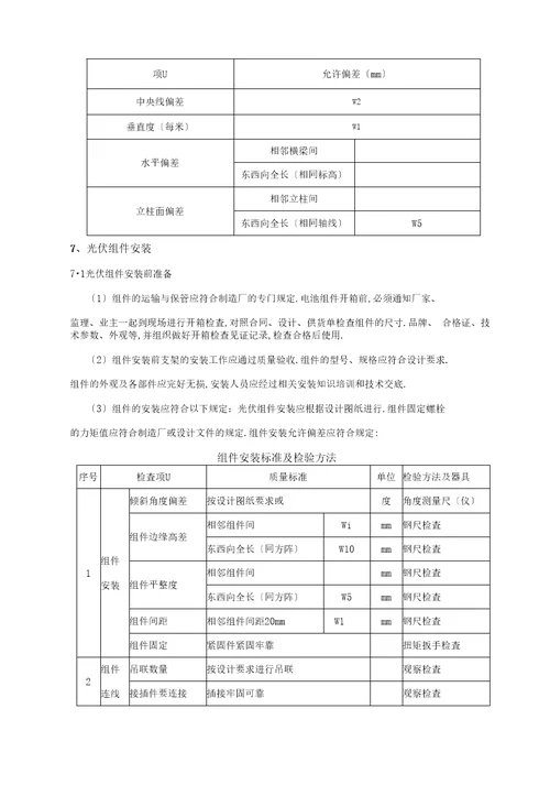 光伏组件支架及太阳能板安装施工方案