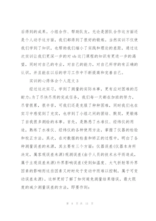 实训的心得体会个人范文五篇.docx