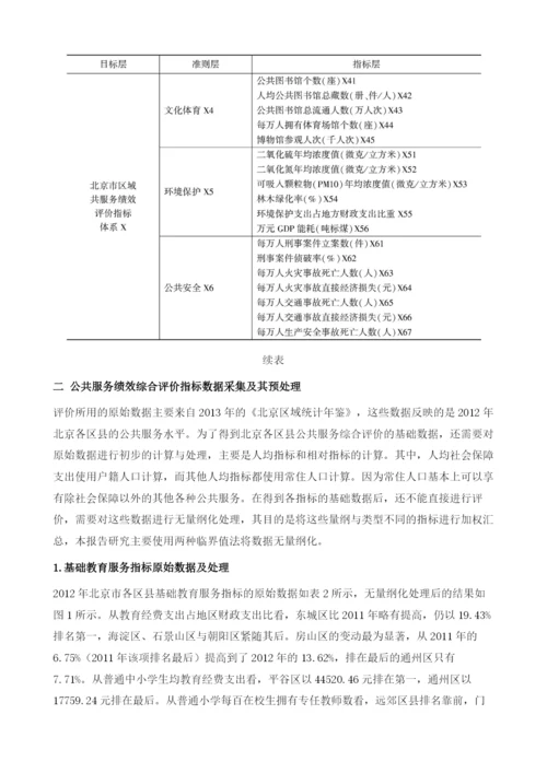 北京市十六区县公共服务绩效综合评价.docx