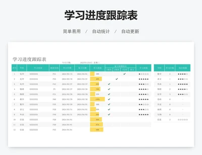 学习进度跟踪表