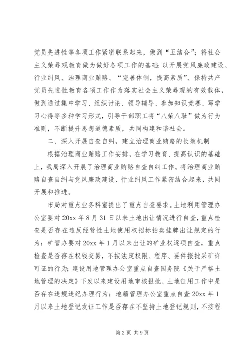 国土局治理商业贿赂专项工作汇报 (2).docx
