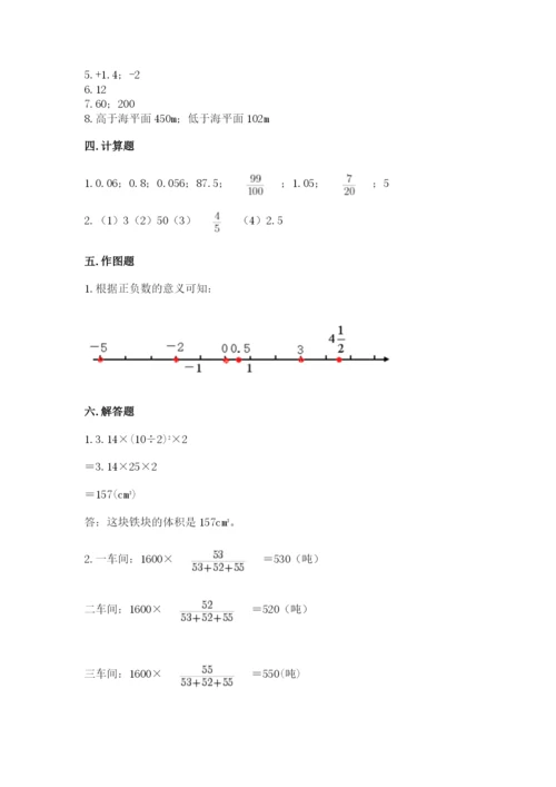 六年级下册数学期末测试卷附完整答案【易错题】.docx