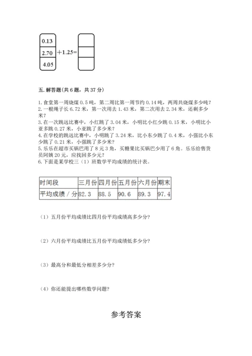 苏教版五年级上册数学第四单元 小数加法和减法 测试卷【名师推荐】.docx