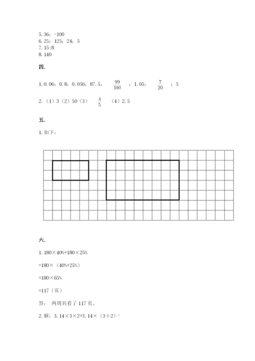 小学六年级数学毕业试题附答案（轻巧夺冠）.docx