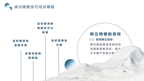 销售技巧培训，冰天雪地背景的通用PPT模板