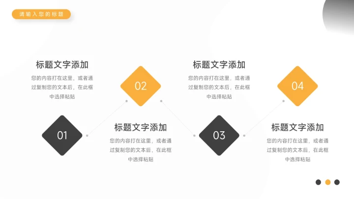 黄色插画简洁未来展望PPT模板