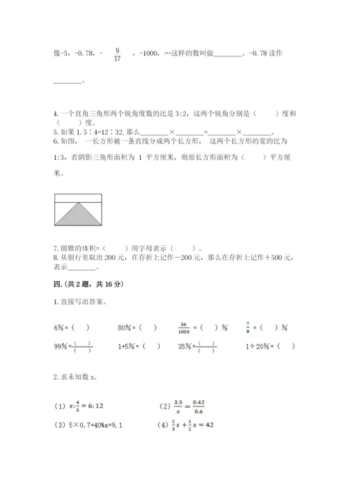 人教版数学六年级下册试题期末模拟检测卷精品有答案.docx