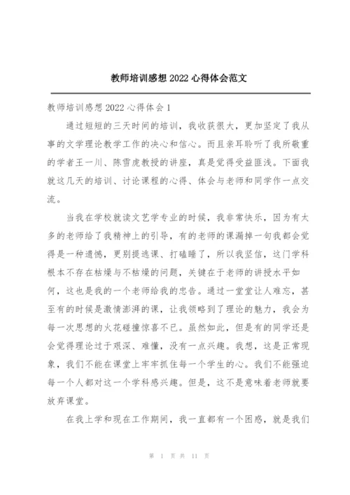 教师培训感想2022心得体会范文.docx