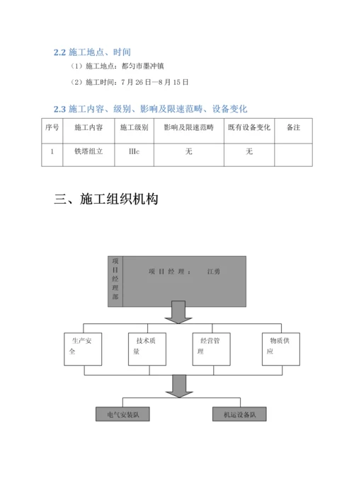 35KV架空输电线路关键工程铁塔组立专项综合施工专题方案.docx