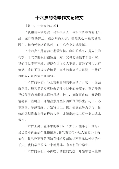 十六岁的花季作文记叙文.docx