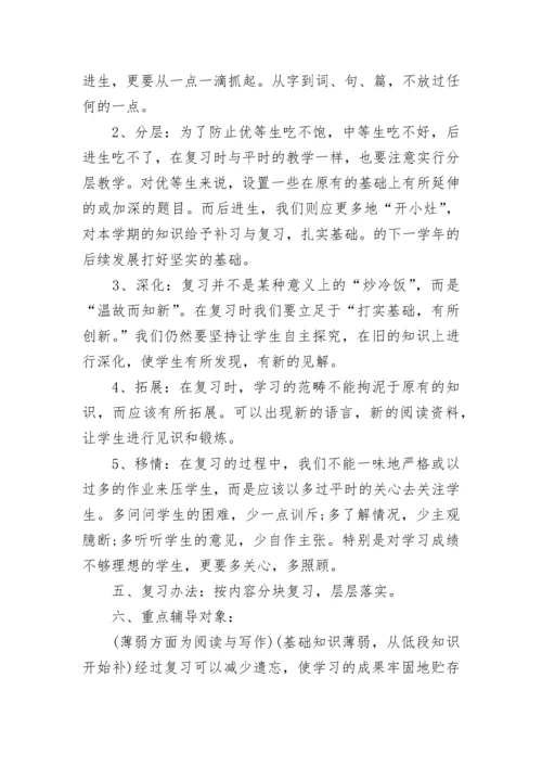 小学六年级语文复习计划大全.docx