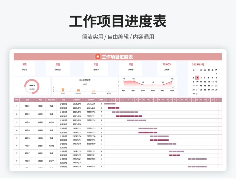 工作流程进度表