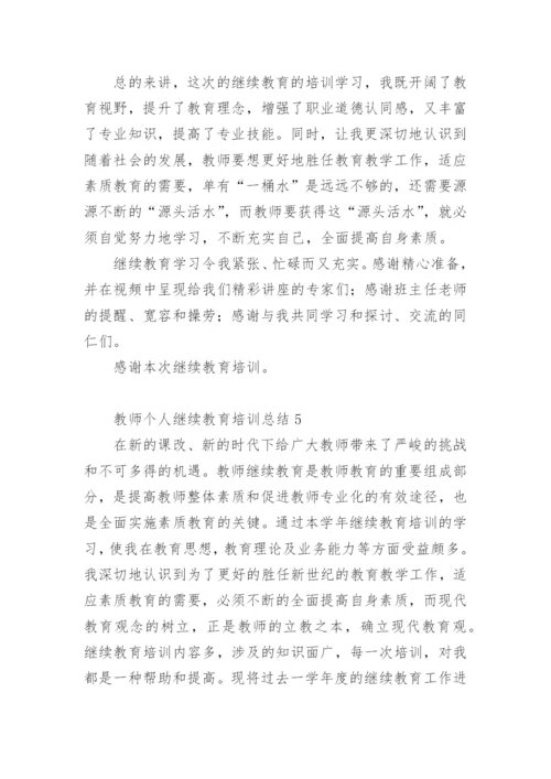 教师个人继续教育培训总结.docx