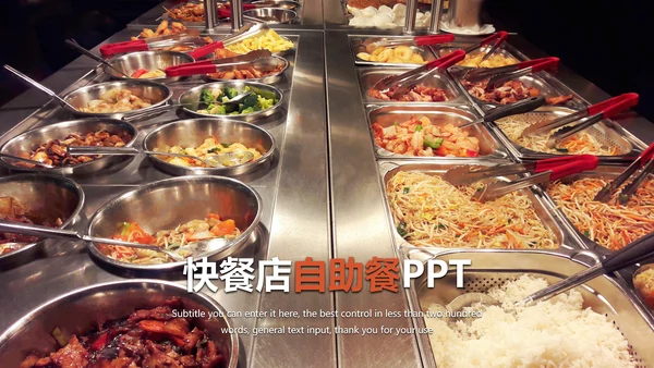 饮食餐厅自助餐美食动态ppt模板