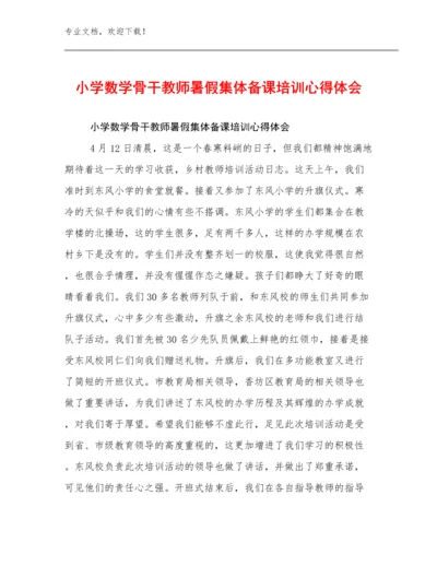 小学数学骨干教师暑假集体备课培训心得体会优选范文10篇文档汇编.docx