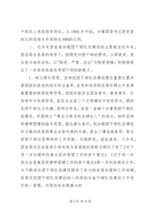 关于XX县共青团干部队伍建设的调查与思考.docx