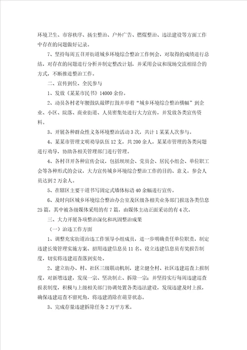 环境综合整治工作总结